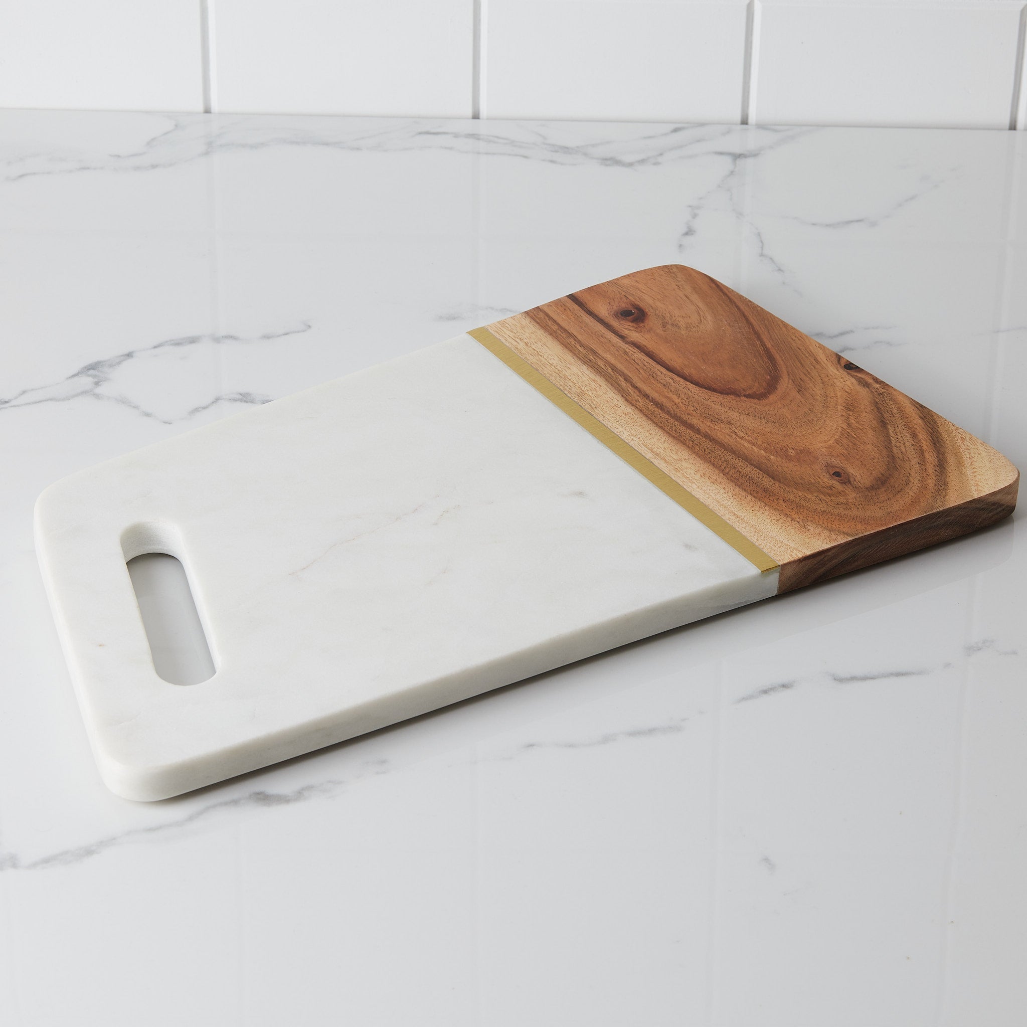 Marble & Acacia Cheese Serving Board