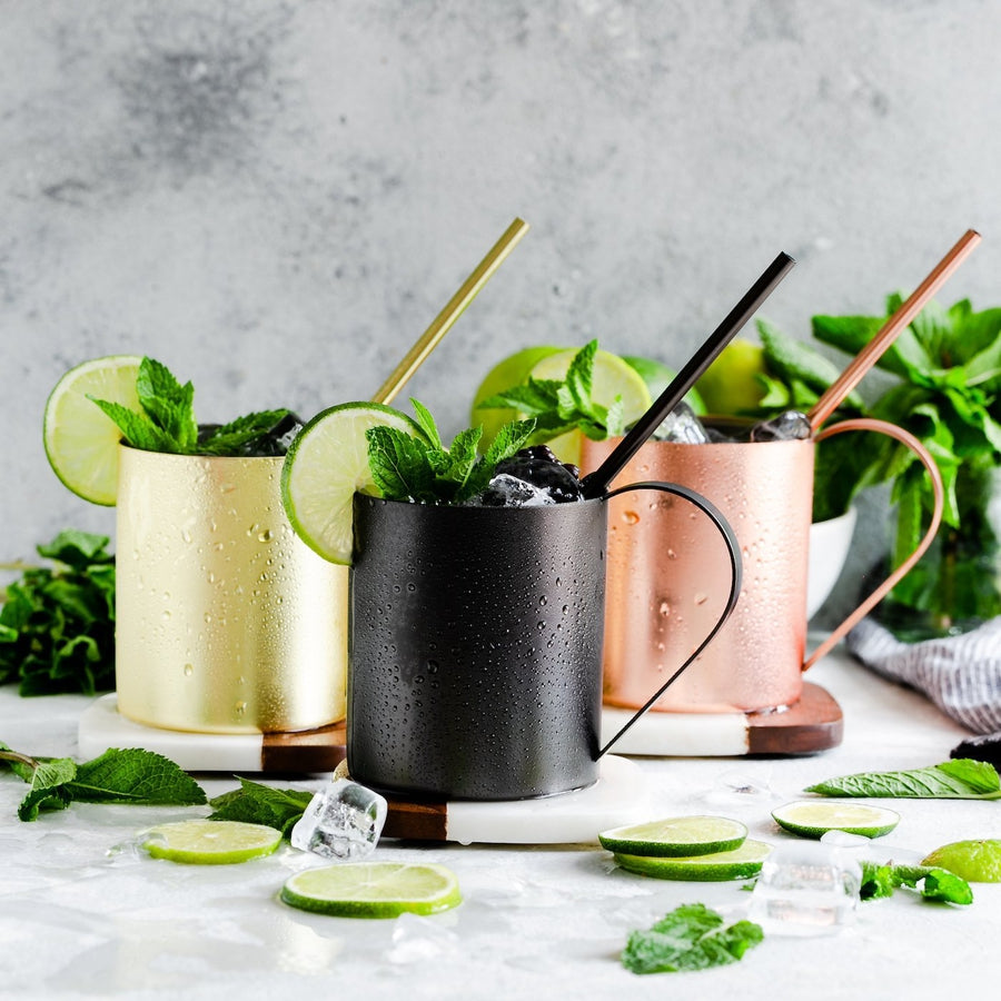 Moscow Mule Mug & Straw Gift Set (Matte Black)