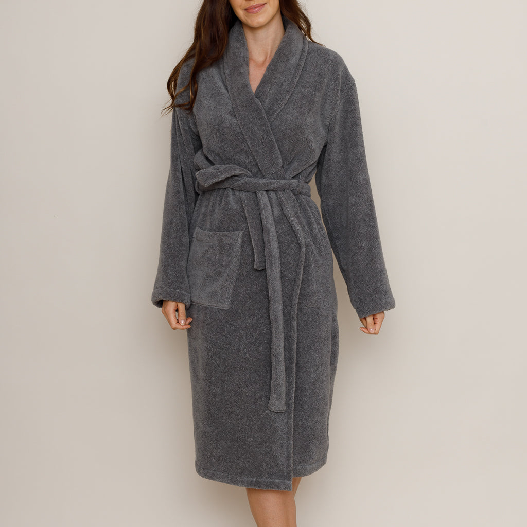 Cotton Bath Robe Grey