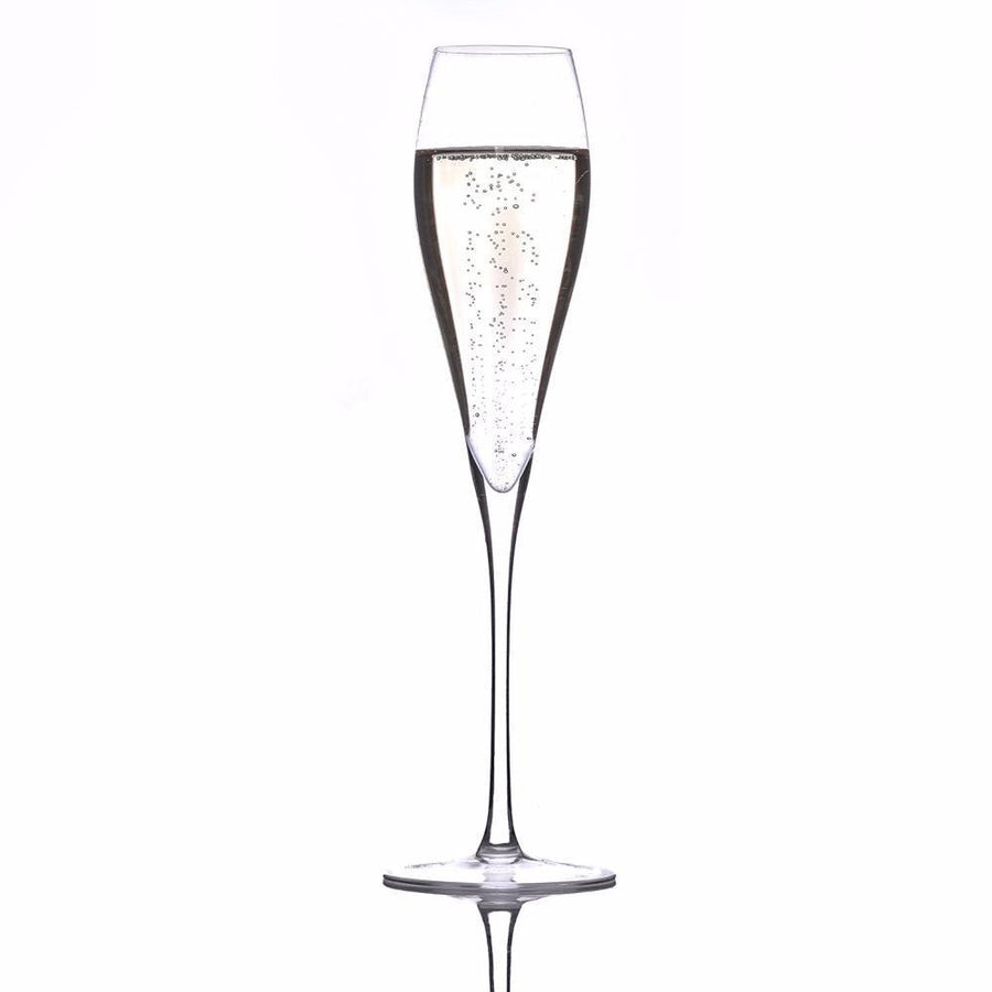 Lunar Oceans Crystal Champagne Flute with Bubbles