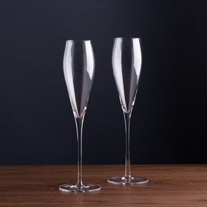crystal champagne flutes set of 2