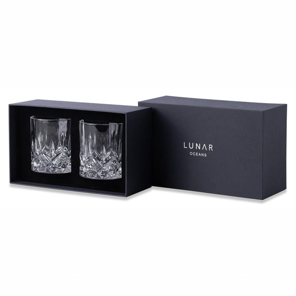 Crystal Whiskey Glasses Gift Set by Lunar Oceans