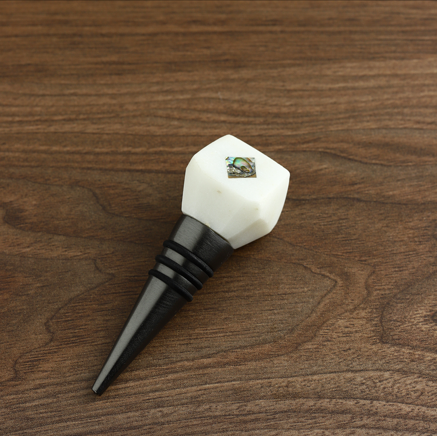 Marble & Mother Of Pearl Bottle Stopper