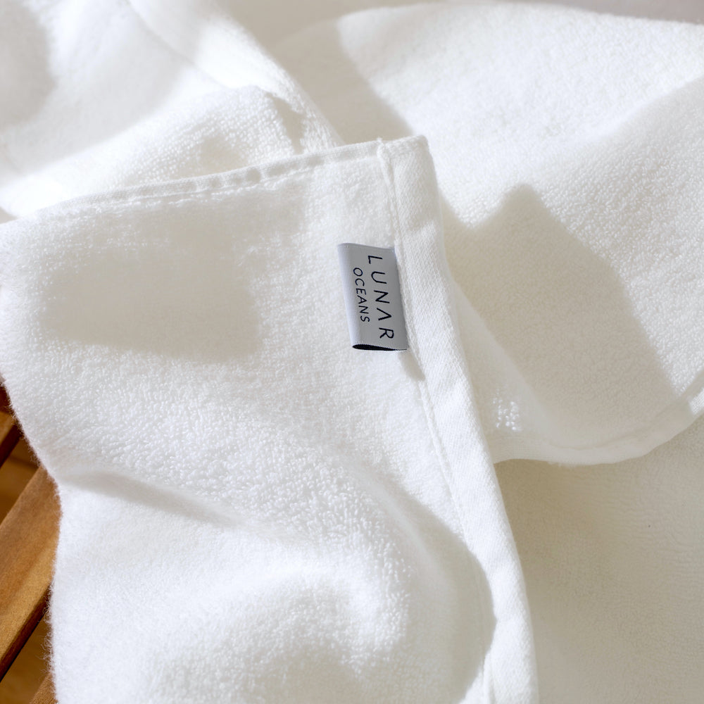 Soft White Bath Towel Lunar Oceans